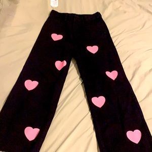 black with pink heart jeans!